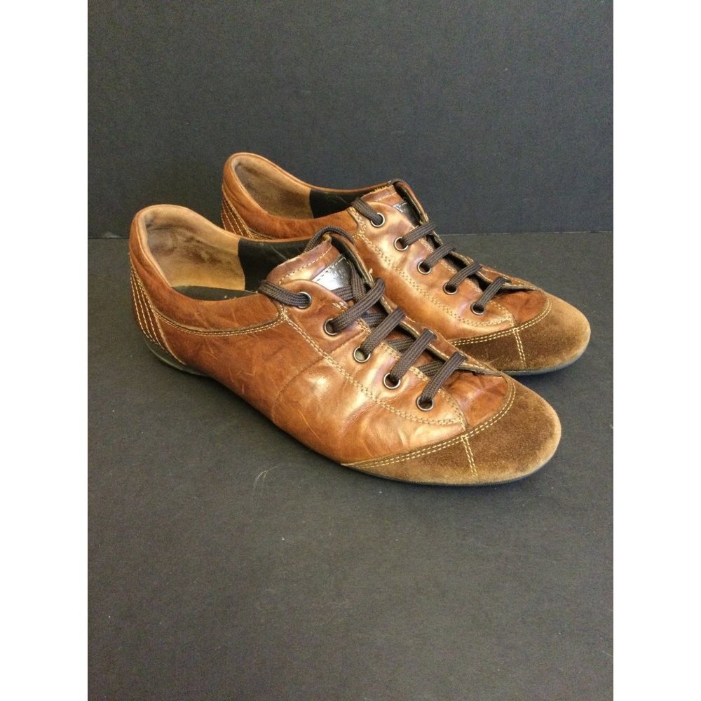 Paul Green Brown Tan Leather & Suede Lace-Up Sneakers